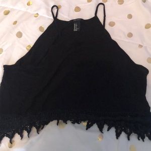 Black Crochet crop tank